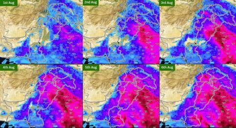 Weather Projections 1-6 August 2024